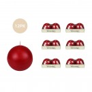 4 Inch Red Ball Candles (12pcs/Case) Bulk