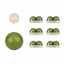 4 Inch Sage Green Ball Candles (12pcs/Case) Bulk