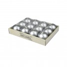 2 Inch Metallic Silver Ball Candles (12pc/Box)