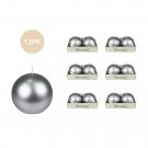 4 Inch Metallic Silver Ball Candles (12pcs/Case) Bulk