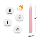 6 Inch Light Rose Taper Candles (1 Dozen)