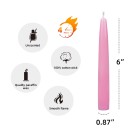 6 Inch Pink Taper Candles (1 Dozen)