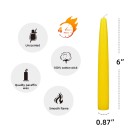 6 Inch Yellow Taper Candles (1 Dozen)