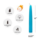 6 Inch Turquoise Taper Candles (1 Dozen)