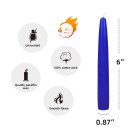 6 Inch Blue Taper Candles (1 Dozen)