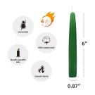 6 Inch Hunter Green Taper Candles (1 Dozen)
