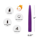 6 Inch Purple Taper Candles (1 Dozen)