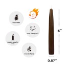 6 Inch Brown Taper Candles (1 Dozen)