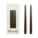 10 Inch Brown Taper Candles (1 Dozen)