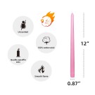 12 Inch Pink Taper Candles (1 Dozen)