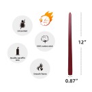 12 Inch Burgundy Taper Candles (1 Dozen)