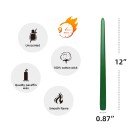 12 Inch Hunter Green Taper Candles (1 Dozen)