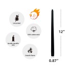 12 Inch Black Taper Candles (1 Dozen)