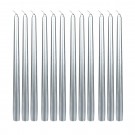 12 Inch Metallic Silver Taper Candles (1 Dozen)