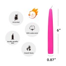 6 Inch Hot Pink Taper Candles (144pcs/Case) Bulk