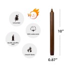 10 Inch Brown Straight Taper Candles (144pcs/Case) Bulk