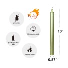 10 Inch Metallic Gold Straight Taper Candles (1 Dozen)