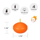 1 3/4 Inch Orange Floating Candles (288pcs/Case) Bulk