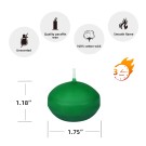 1 3/4 Inch Hunter Green Floating Candles (24pc/Box)