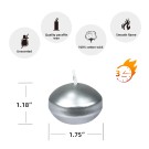 1 3/4 Inch Metallic Silver Floating Candles (24pc/Box)