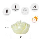 3 Inch Ivory Rose Floating Candles (12pc/Box)