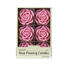 3 Inch Pink Rose Floating Candles (12pc/Box)