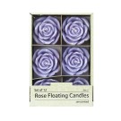 3 Inch Purple Rose Floating Candles (12pc/Box)