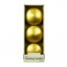4 Inch Metallic Bronze Gold Floating Candles (3pc/Box)