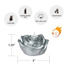 3 Inch Metallic Silver Rose Floating Candles (144pcs/Case) Bulk