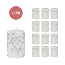 3 x 4 Inch White Scroll Pillar Candle (12pcs/Case) Bulk