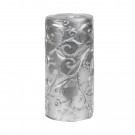 3 x 6 Inch Silver Scroll Pillar Candle
