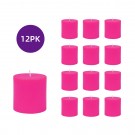 3 x 3 Inch Hot Pink Pillar Candles (12pcs/Case) Bulk