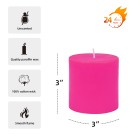 3 x 3 Inch Hot Pink Pillar Candle