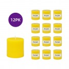 3 x 3 Inch Yellow Pillar Candles (12pcs/Case) Bulk