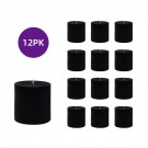 3 x 3 Inch Black Pillar Candles (12pcs/Case) Bulk