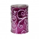 3 x 4 Inch Purple Scroll Pillar Candle