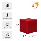 3 x 3 Inch Red Square Pillar Candles