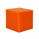 3 x 3 Inch Orange Square Pillar Candles