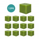 3 x 3 Inch Sage Green Square Pillar Candles (12pcs/Case) Bulk
