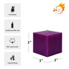 3 x 3 Inch Purple Square Pillar Candles