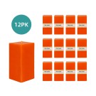 3 x 6 Inch Orange Square Pillar Candle  (12pcs/Case) Bulk
