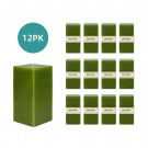 3 x 6 Inch Sage Green Square Pillar Candle  (12pcs/Case) Bulk