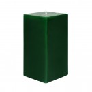 3 x 6 Inch Hunter Green Square Pillar Candle