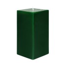 3 x 6 Inch Hunter Green Square Pillar Candle