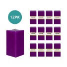 3 x 6 Inch Purple Square Pillar Candle  (12pcs/Case) Bulk