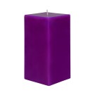 3 x 6 Inch Purple  Square Pillar Candle