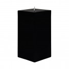 3 x 6 Inch Black Square Pillar Candle