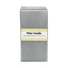 3 x 6 Inch Metallic Silver Square Pillar Candle