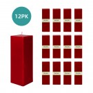 3 x 9 Inch Red Square Pillar Candle (12pcs/Case) Bulk