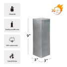 3 x 9 Inch Metallic Silver Square Pillar Candle